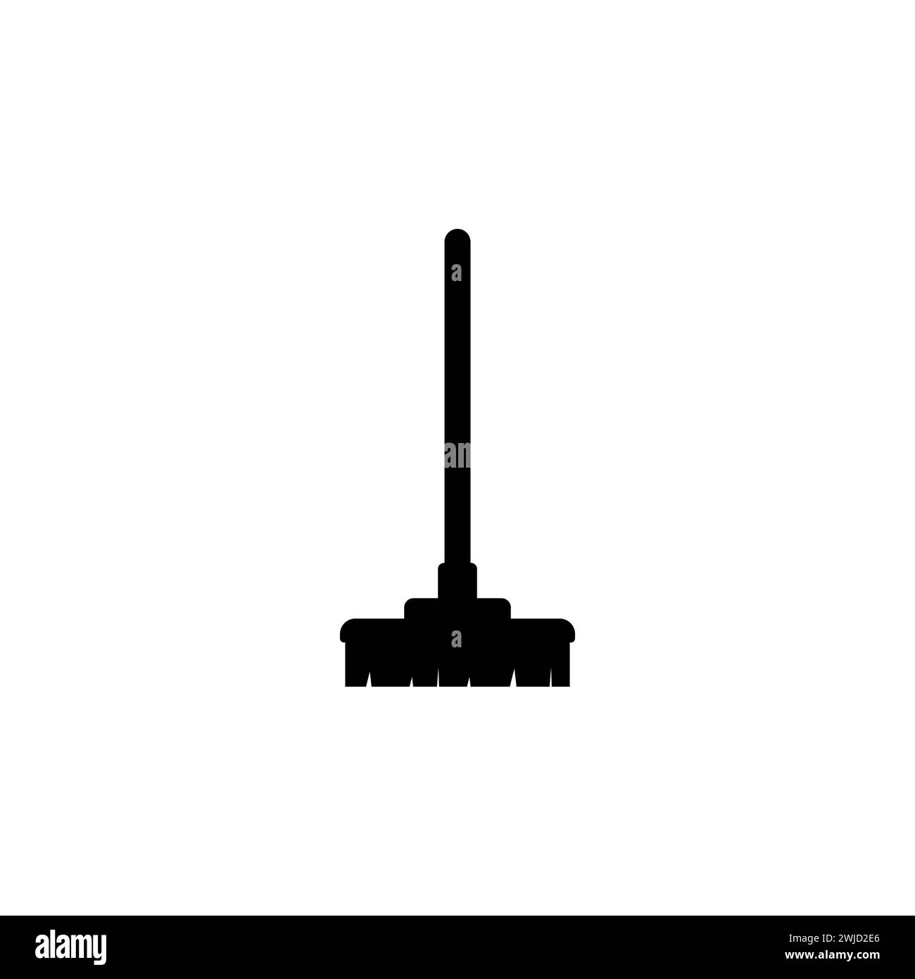 Brosse de nettoyage. Icône de vecteur plat balai. Symbole solide simple isolé sur fond blanc Illustration de Vecteur