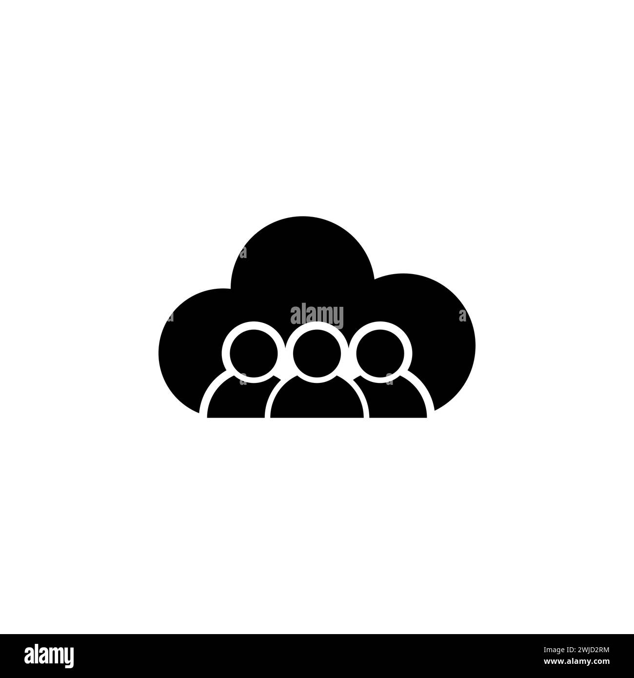 Icône vectorielle plate de réseau social. Symbole solide simple isolé sur fond blanc Illustration de Vecteur