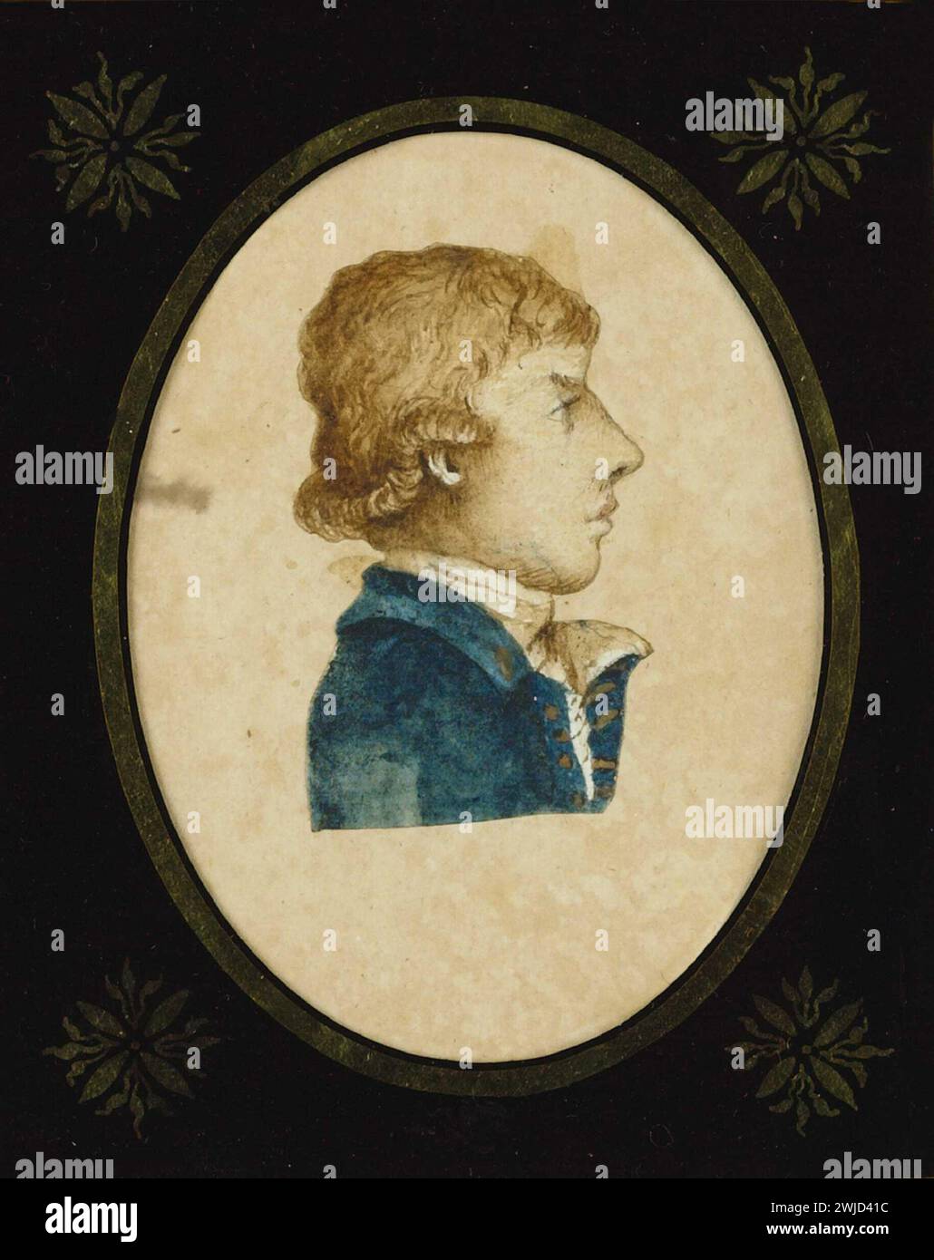 Portrait de Horatio Nelson dessiné par son ami Cuthbert, Lord Collingwood, alors qu'ils servaient dans les Antilles. Banque D'Images