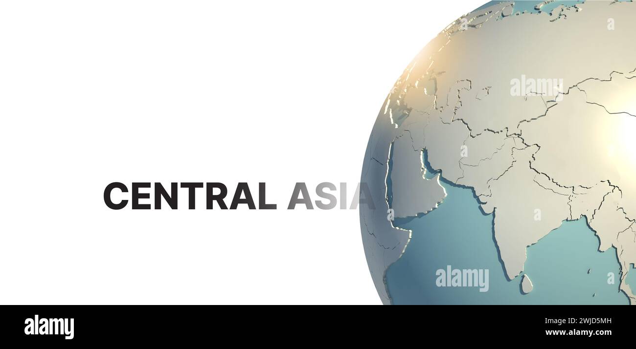 asie centrale. arrière-plan du globe de rendu 3d. Banque D'Images