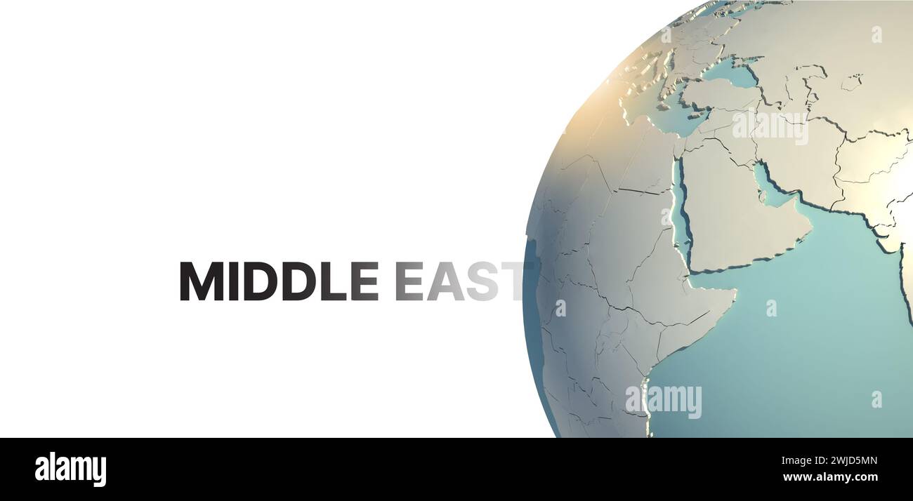 MiddleEast. arrière-plan du globe de rendu 3d. Banque D'Images