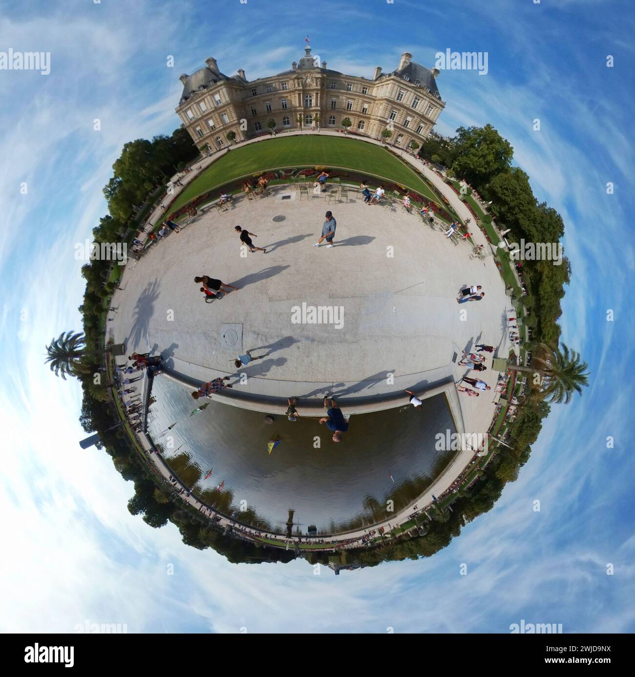 Panorama circulaire complet : Palais du Luxembourg, jardin du Luxembourg, Paris, Frankreich/ France (nur fuer redaktionelle Verwendung. Keine Werbung. Référence Banque D'Images