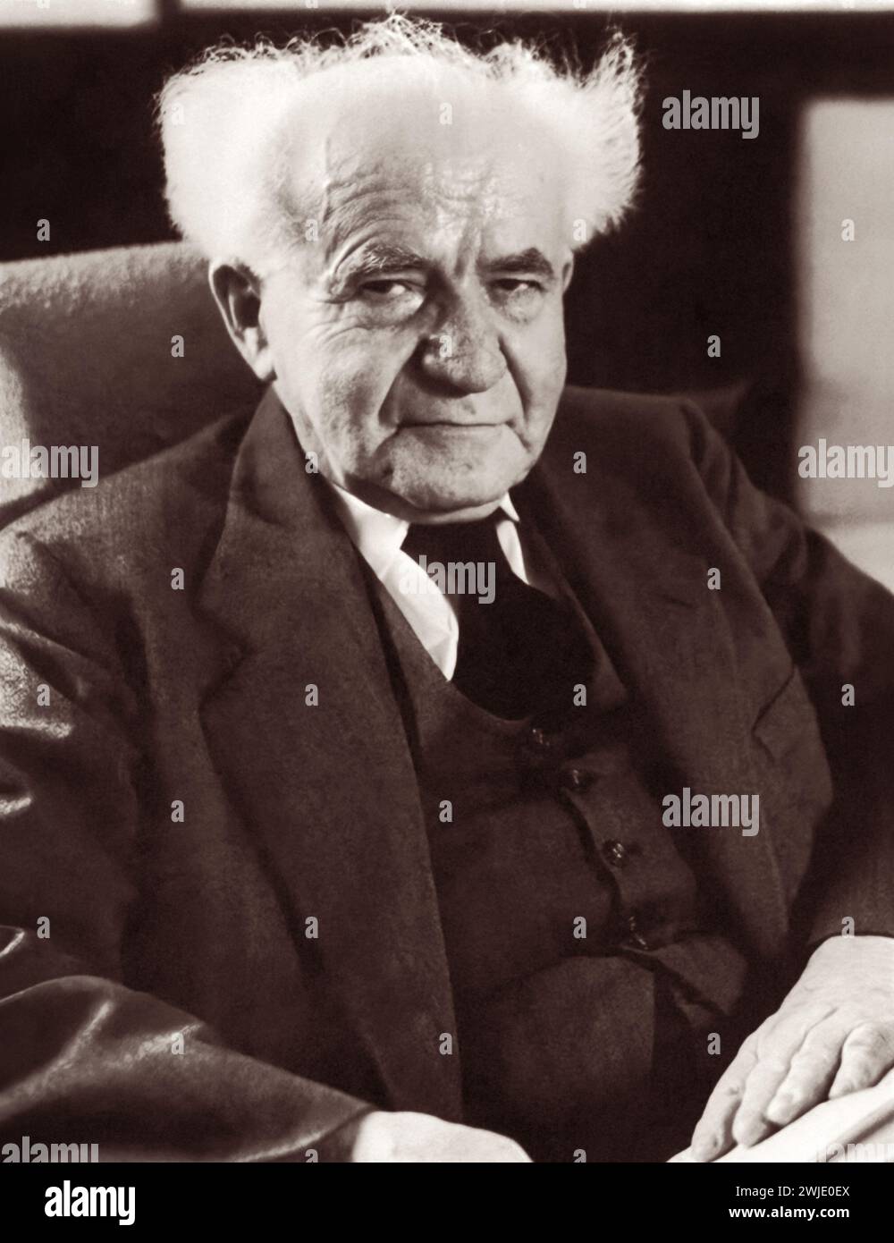 David Ben Gourion (1886-1973), premier fondateur national de l'État d'Israël et premier premier ministre de l'État. Banque D'Images