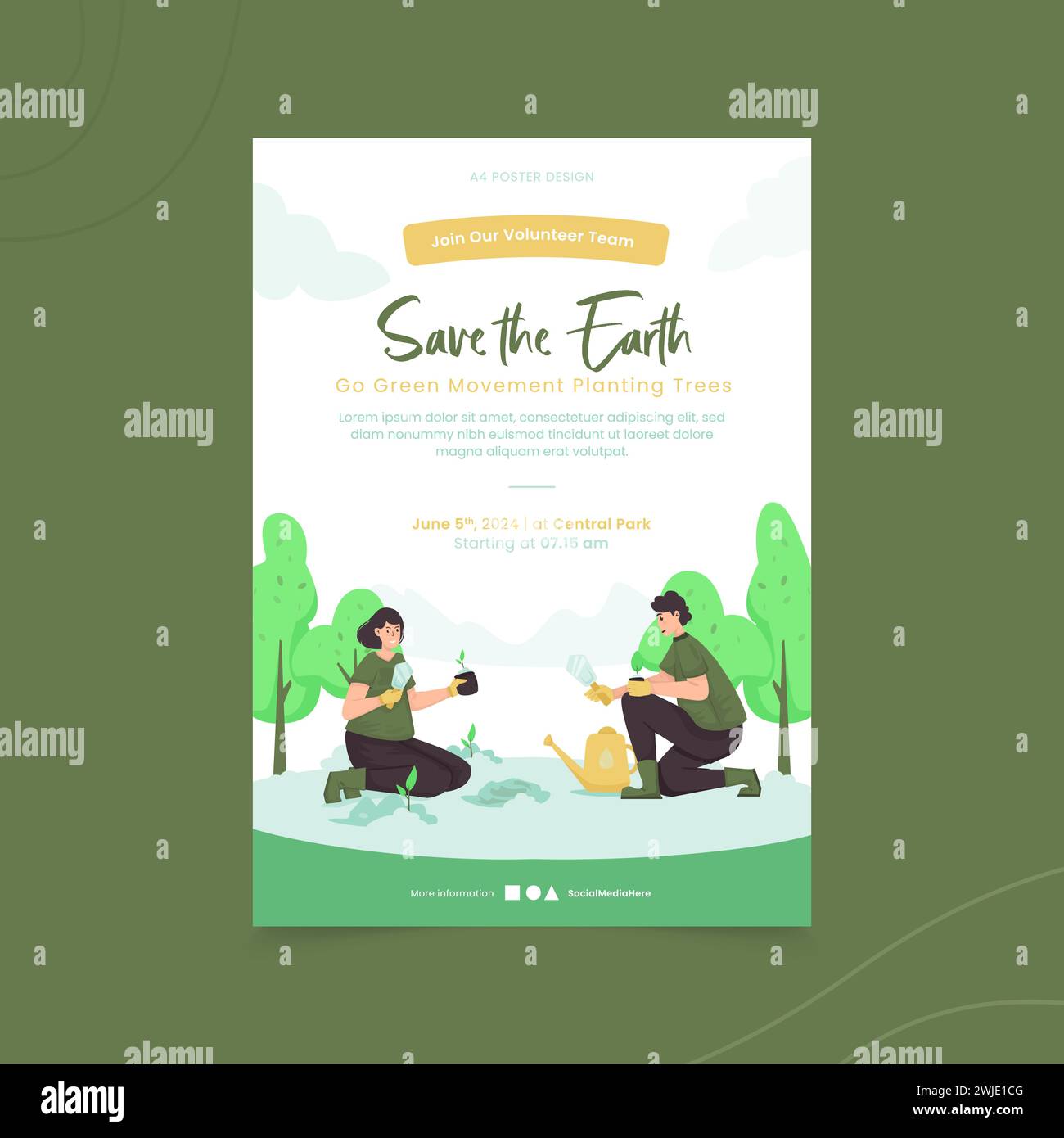 Aller vert replantation des arbres illustration sur la conception de l'affiche Illustration de Vecteur Aller vert replantation des arbres illustration sur la conception de l'affiche Illustration de Vecteur