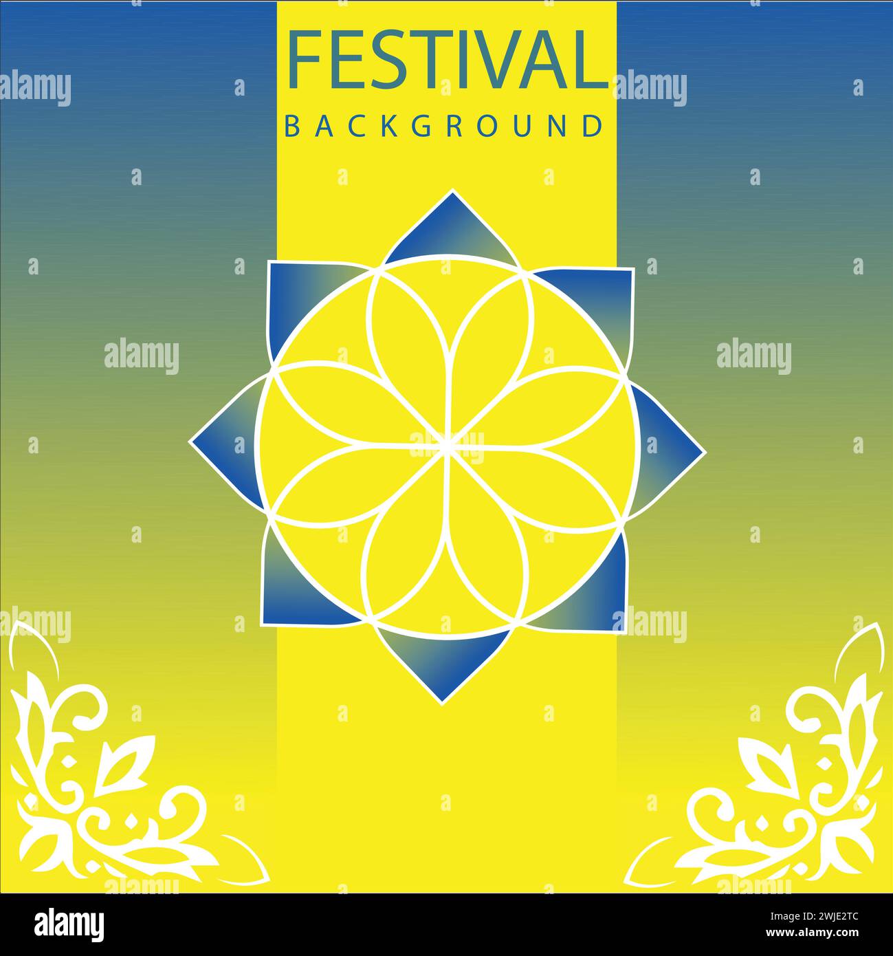 Mandala arrière-plan Design.Fastival poster Design. Illustration de Vecteur