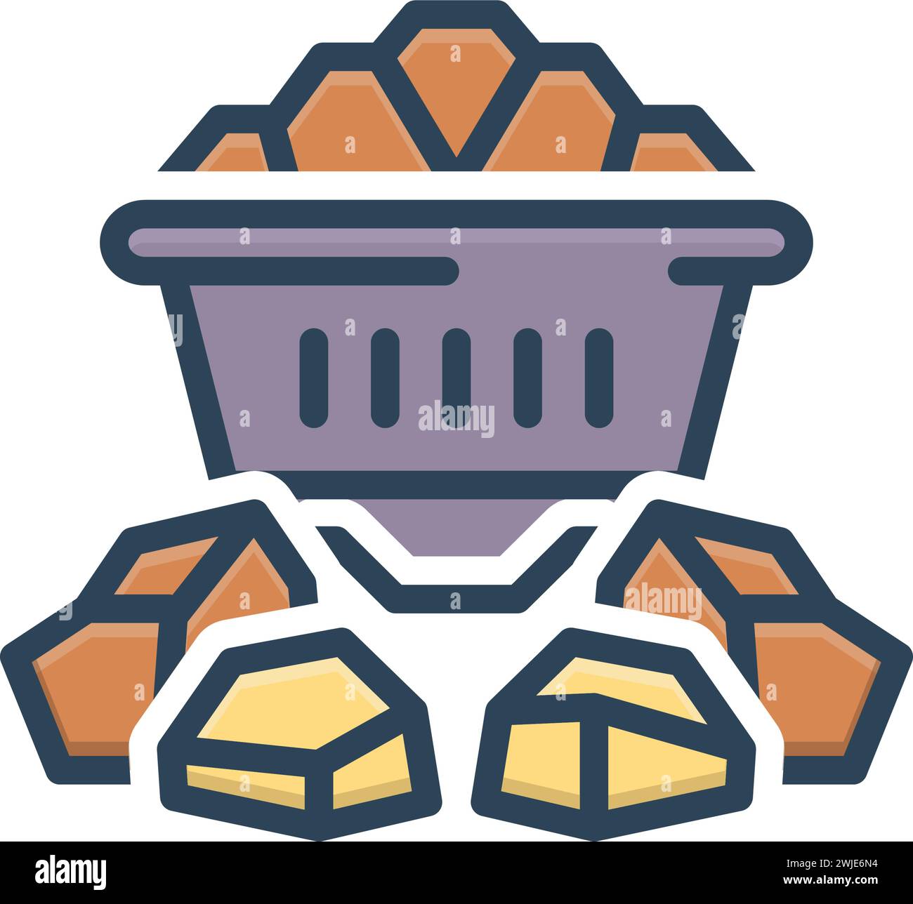 Icône pour le charbon ; combustion du charbon Illustration de Vecteur