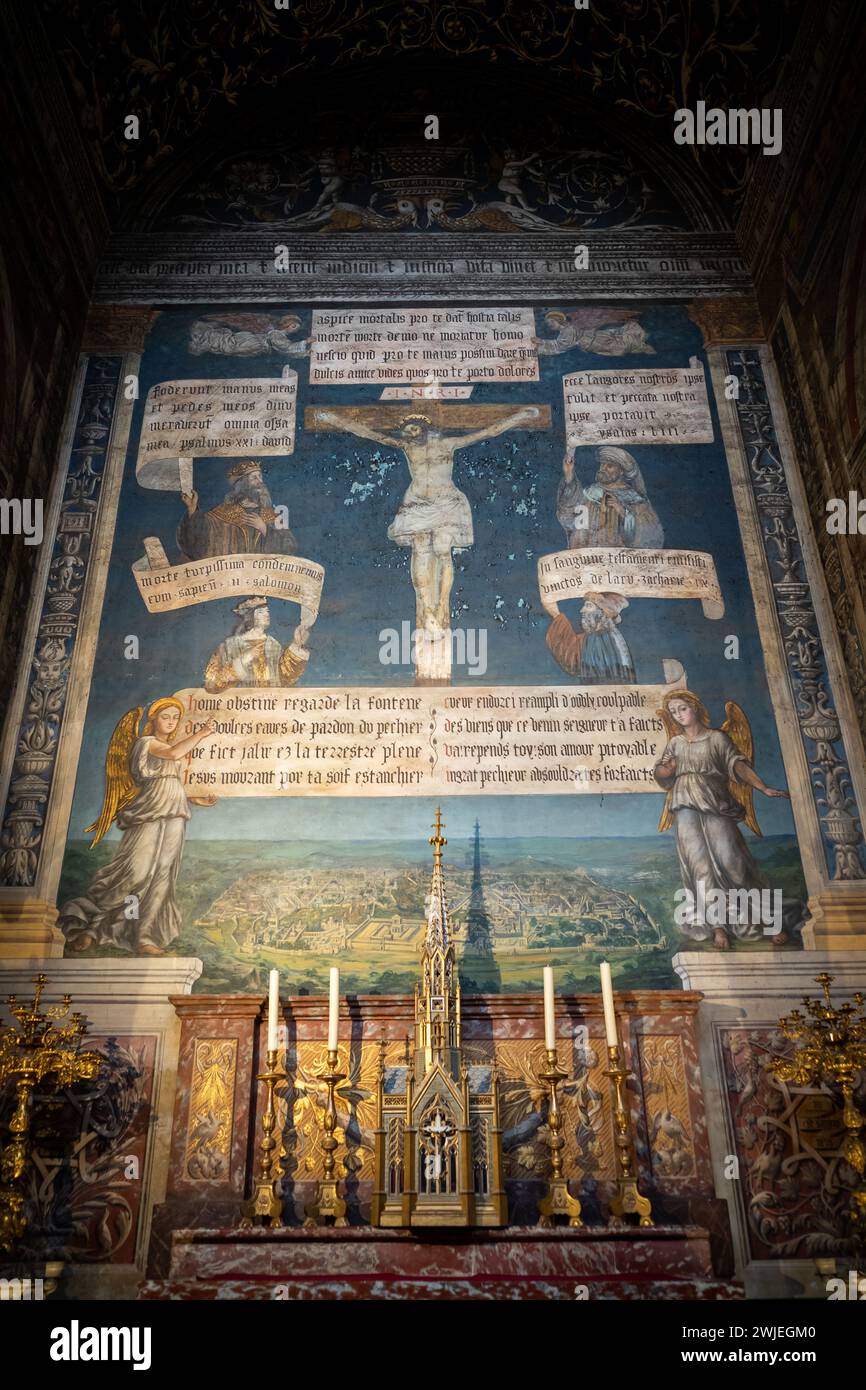 Albi (sud de la France) : intérieur de la Basilique Cathédrale de Sainte Cécile, bâtiment enregistré comme site historique national (monument français hist Banque D'Images