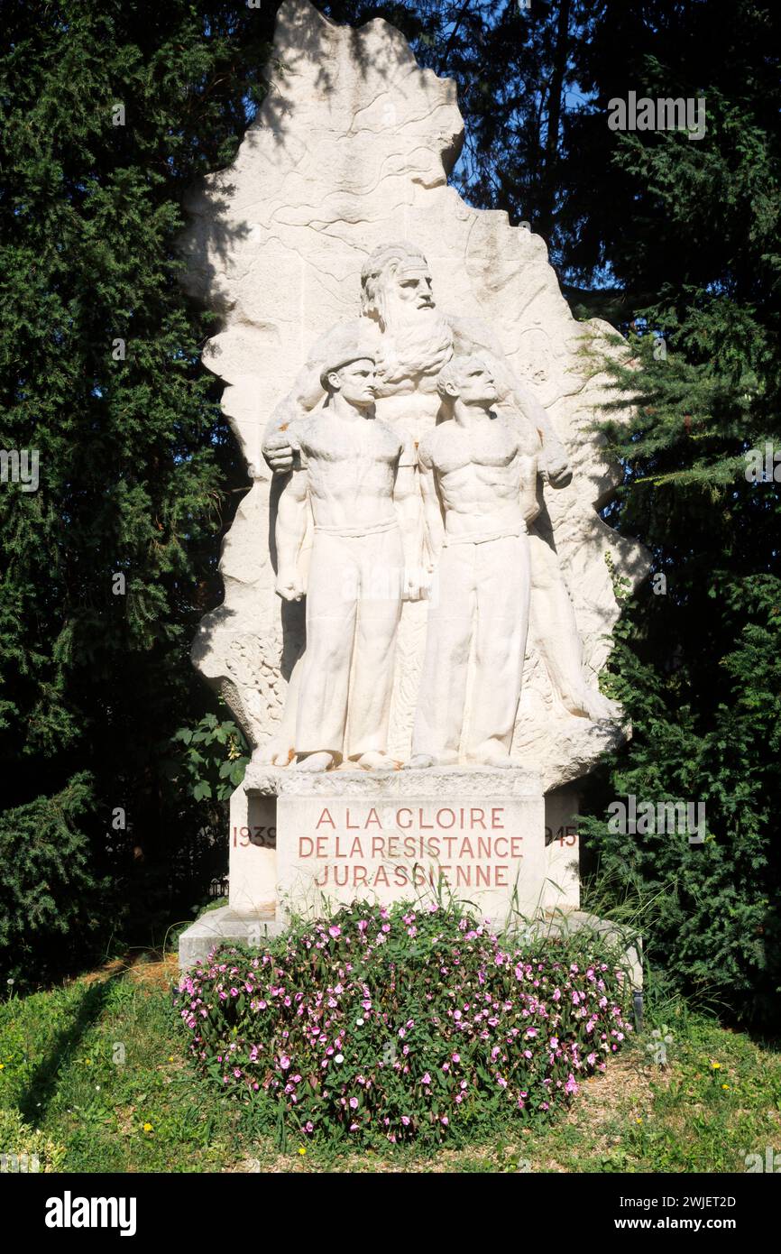 Lons-le-Saunier (centre-est de la France) : Monument à la gloire de la résistance des peuples du Jura Banque D'Images