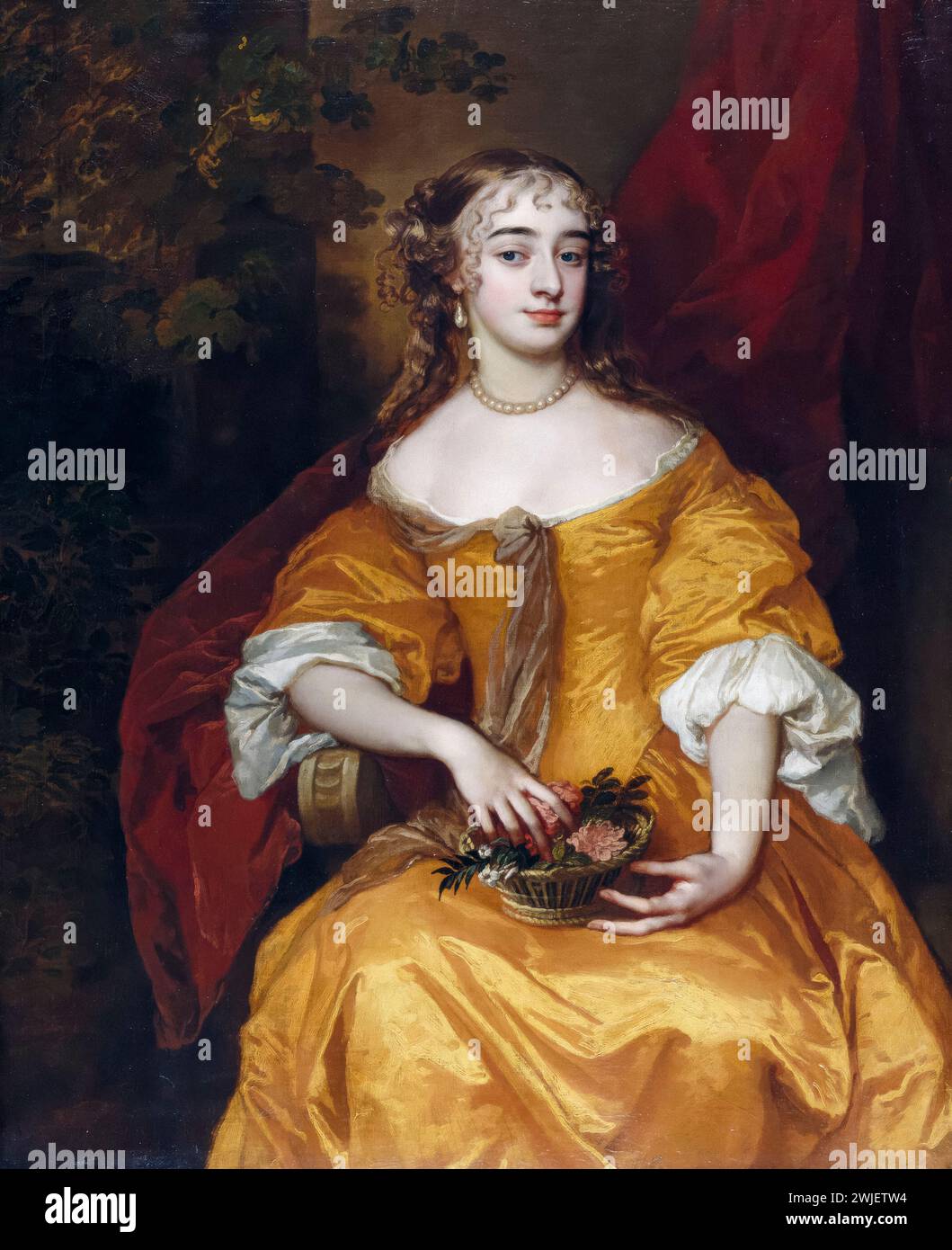 Margaret, Lady Denham (vers 1642-1667), courtisan anglais et maîtresse du roi Jacques II d'Angleterre, portrait peint à l'huile sur toile par Sir Peter Lely, 1663-1665 Banque D'Images