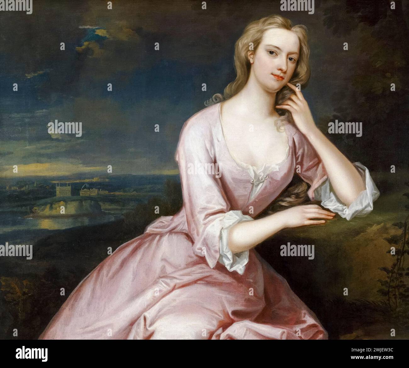 Henrietta Howard, comtesse de Suffolk (née Hobart, 1689-1767), courtisan britannique et maîtresse du roi George II de Grande-Bretagne, portrait peint à l'huile sur toile par Charles Jervas, vers 1724 Banque D'Images