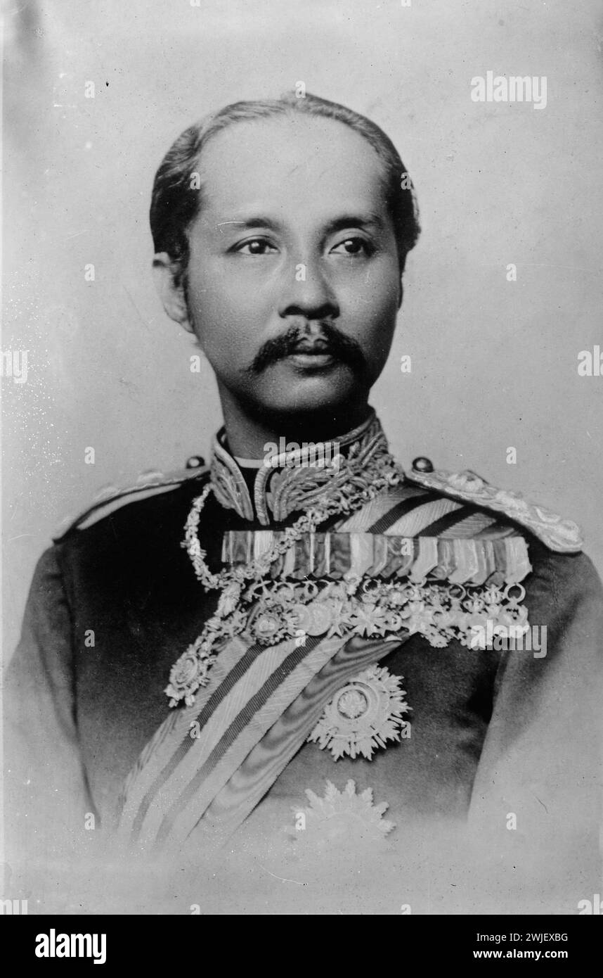 Portrait vintage du roi Chulalongkorn ou Rama V du Siam (Thaïlande) Banque D'Images