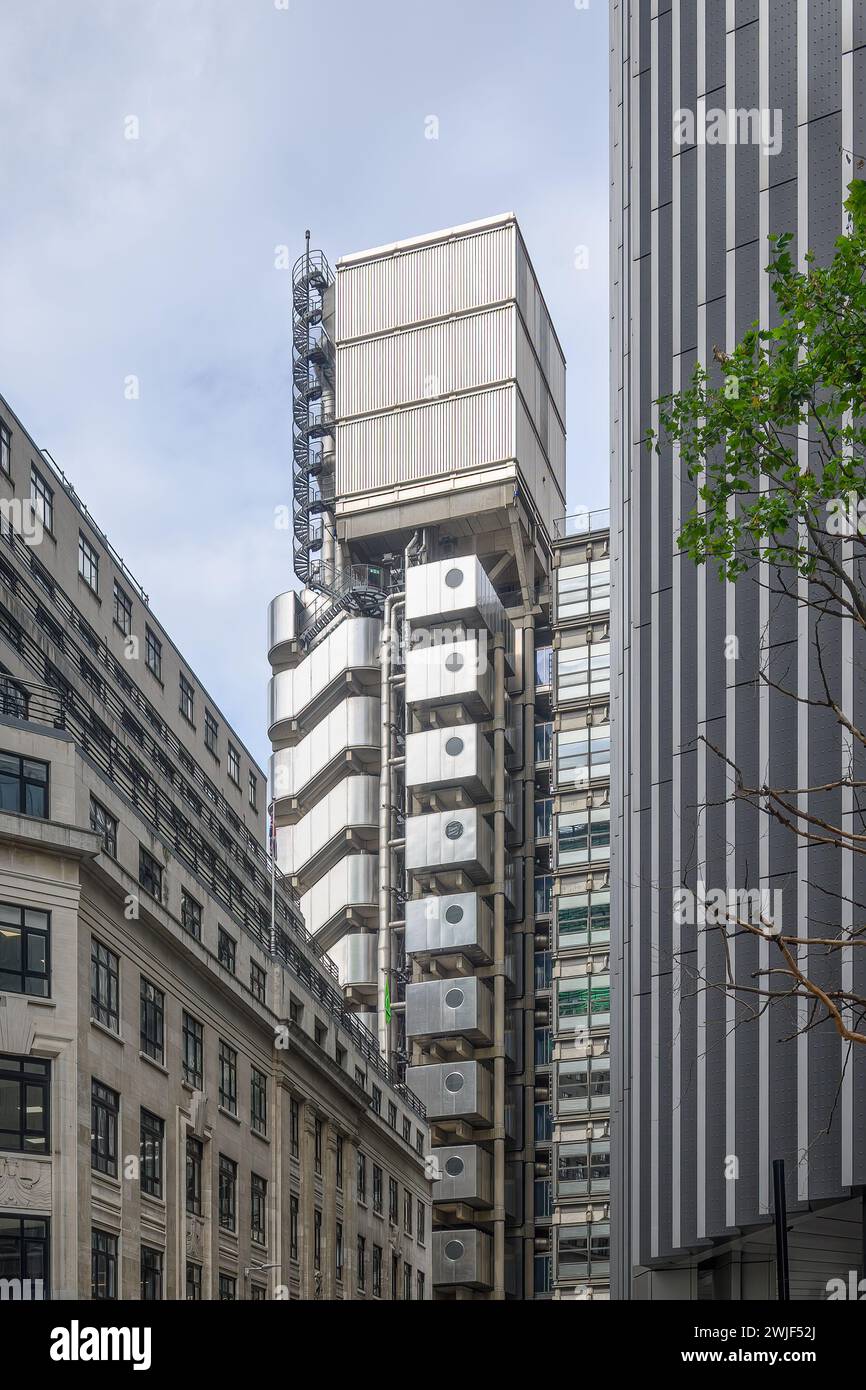 Londres, Angleterre, Royaume-Uni - Lloyd's Insurance Building par Richard Rogers & Partners Banque D'Images