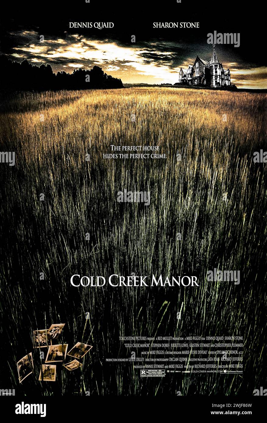 Cold Creek Manor (2003) réalisé par Mike Figgis et mettant en vedette Dennis Quaid, Sharon Stone et Stephen Dorff. Une famille est terrorisée par l'ancien propriétaire du domaine rural qu'ils ont acheté en forclusion. Photographie d'une affiche originale américaine d'une feuille de 2003 ***USAGE ÉDITORIAL SEULEMENT*** crédit : BFA / Buena Vista Pictures Banque D'Images