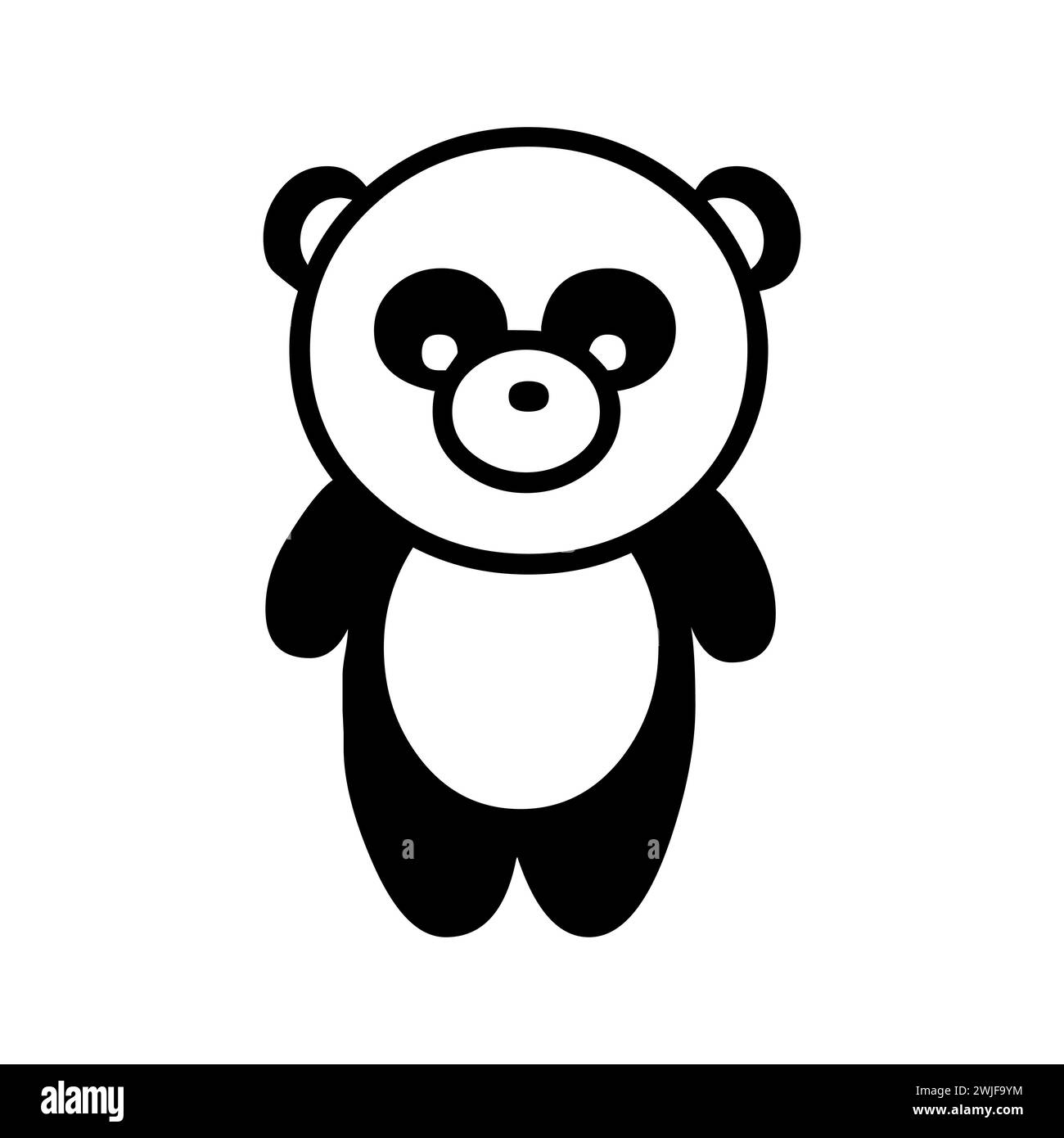 Icône Panda noir et blanc Illustration de Vecteur Icône Panda noir et blanc Illustration de Vecteur