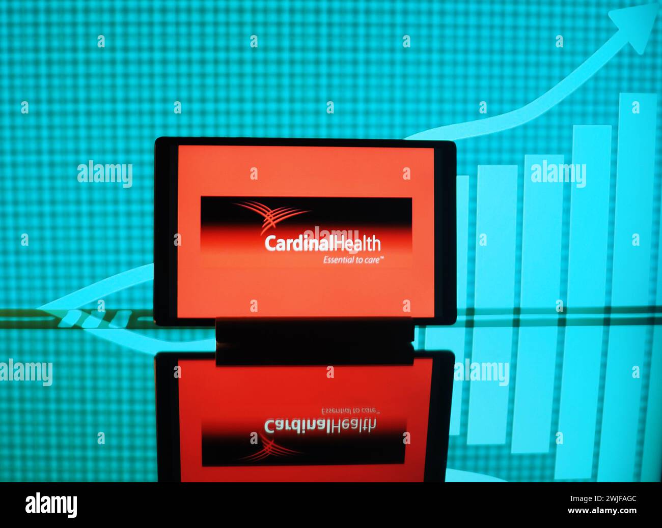 Bavière, Allemagne -14 février 2024 : dans cette illustration photo, Cardinal Health, Inc logo vu affiché sur une tablette Banque D'Images