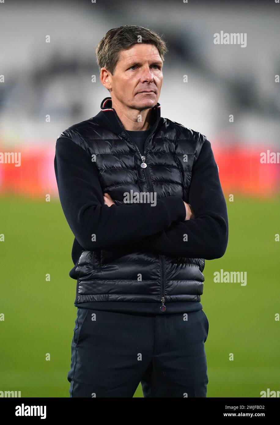 Photo du dossier datée du 28/04/22 d'Oliver Glasner. Crystal Palace a annulé une conférence de presse pour prévisualiser le match de premier League de lundi contre Everton après que le manager sous pression Roy Hodgson ait été tombé malade pendant l’entraînement. L’homme de 76 ans devait prendre la parole jeudi à 13h30, mais les membres des médias qui attendaient devant le terrain d’entraînement de New Beckenham du club ont été informés que le briefing n’aurait pas lieu. Selon les rapports, Palace est sur le point de licencier Hodgson, avec l'ex-patron de l'Eintracht Frankfurt Oliver Glasner un grand favori pour prendre le poste. Date d'émission : jeudi 15 février 2024. Banque D'Images