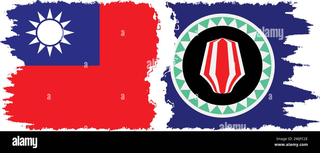 Bougainville et Taiwan grunge drapeaux connexion, vecteur Illustration de Vecteur