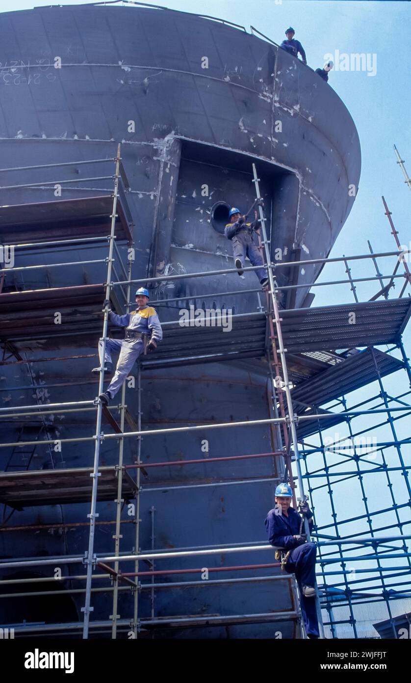 Roumanie, Tulcea, chantier naval sur la mer Noire et dans le delta du Danube. Banque D'Images