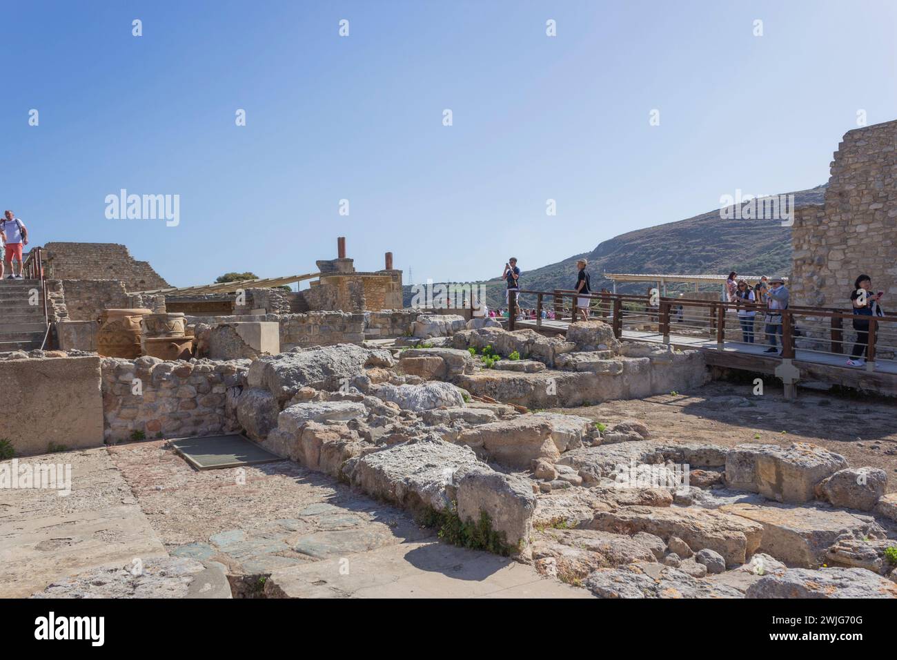Palais de Minos, site archéologique de l'âge de bronze de Knossos, Héraklion, Crète, Grèce. Banque D'Images