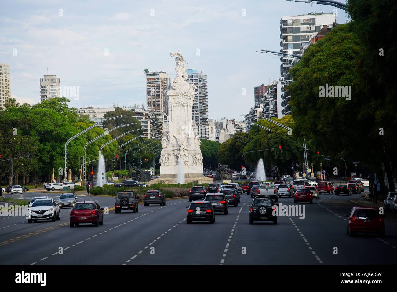 Le Monument aux Espagnols, il a été donné en 1910 par la communauté espagnole pour le centenaire de la Révolution de mai. Sur l'avenue del Libertador. Banque D'Images