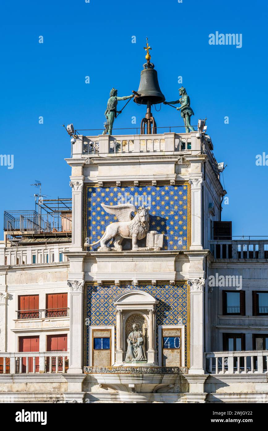 Clocktower de St Marc (Torre dell'Orologio), Venise, Vénétie, Italie Banque D'Images
