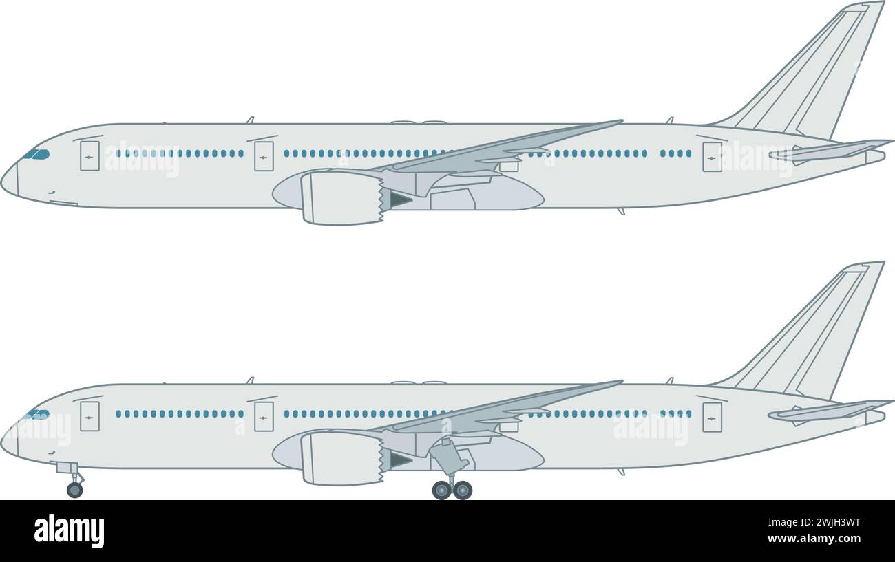 Großraum-Langstreckenflugzeug Illustration de Vecteur