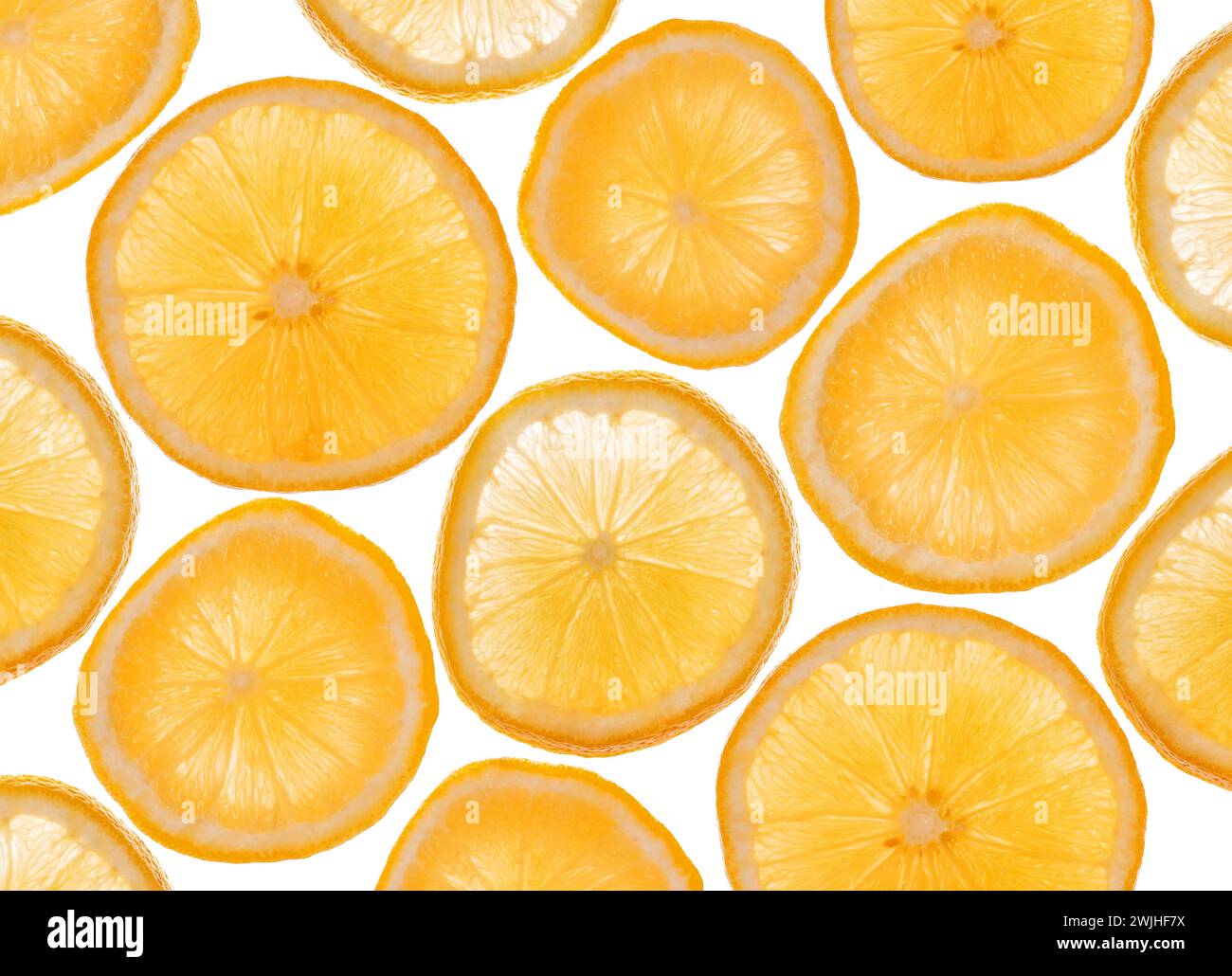 Tranches d'orange comme fond sur blanc Banque D'Images
