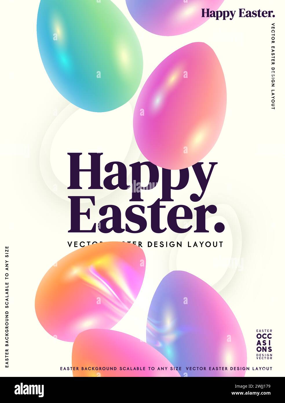 Fond abstrait de Pâques avec des œufs colorés. Disposition de conception vectorielle. Illustration de Vecteur