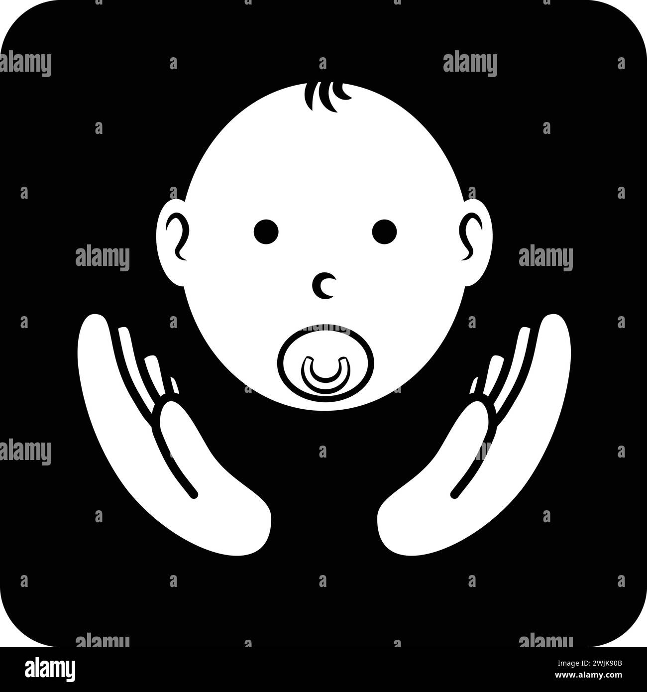 Icône pédiatrique illustration vectorielle plate noire et blanche Illustration de Vecteur