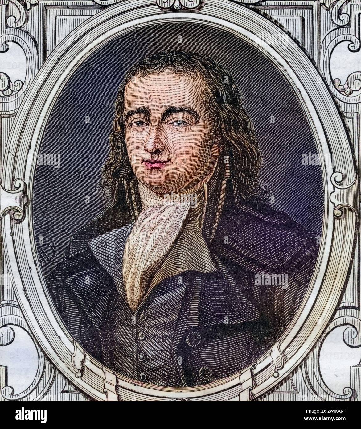 Pierre-Gaspard Chaumette (geb. 24. Mai 1763 à Nevers ; est. 13. Avril 1794 à Paris) War ein einflussreicher Politiker während der Französischen Revolution am Ende des 18. Jahrhunderts, Historisch, digital restaurierte Reproduktion von einer Vorlage aus dem 19. Jahrhundert, date du dossier non précisée Banque D'Images