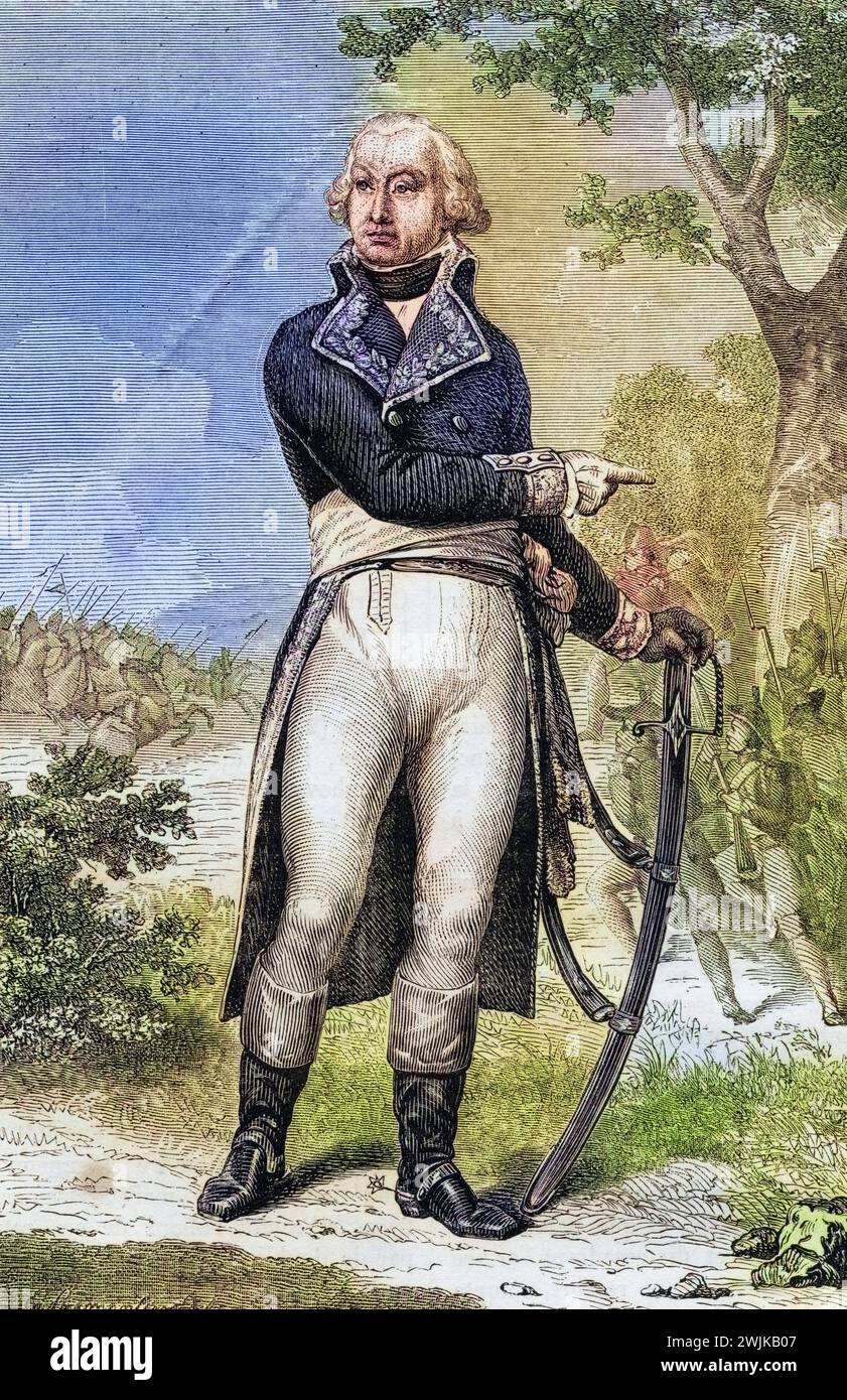 Barthélemy Louis Joseph Scherer (geb. 18. Dezember 1747 à Delle territoire de Belfort ; Gest. 19. Août 1804 à Chauny) War ein General der Ersten Französischen Republik und Kriegsminister., Historisch, digital restaurierte Reproduktion von einer Vorlage aus dem 19. Jahrhundert, date du dossier non précisée Banque D'Images