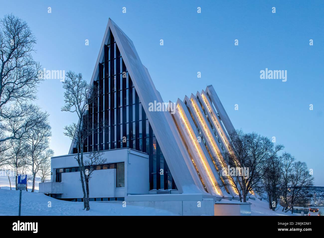 La cathédrale arctique de Tromso, Norvège Banque D'Images