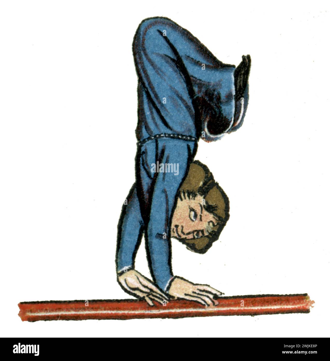 Troubadours médiévaux : acrobate sur une corde raide , (livre d'histoire littéraire, 1900), Mittelalterliche Troubadoure : Akrobat auf dem Seil Banque D'Images