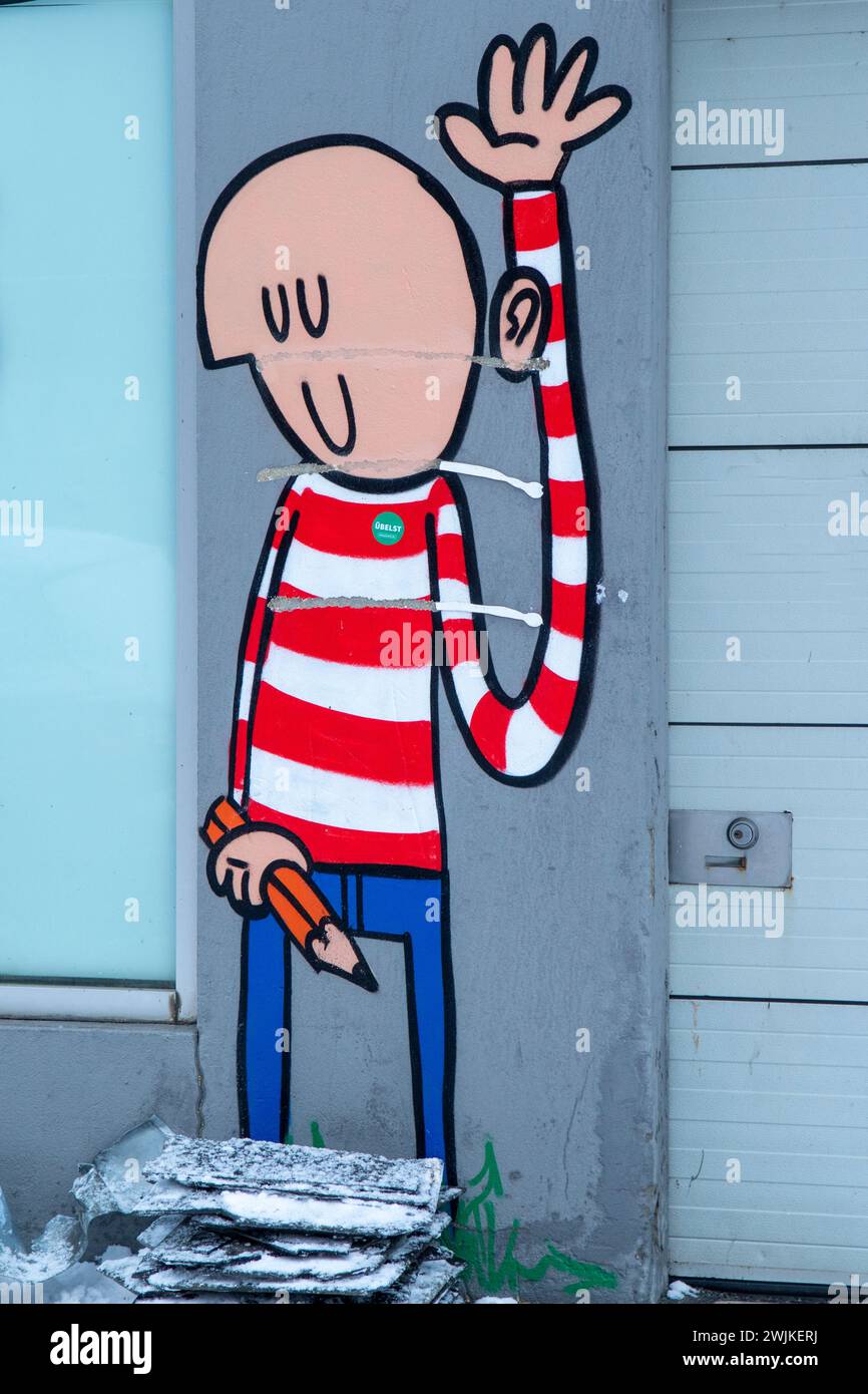 Street Art de Stale Gerhardsen, Bodo, Norvège Banque D'Images