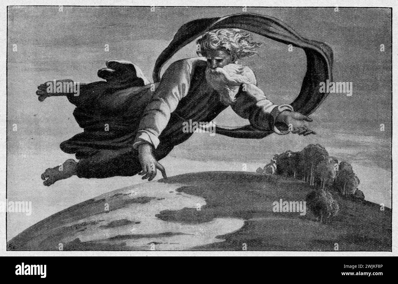 Dieu divise le ciel et la terre. Après Raphael , Raffael (1483-1520) [Maler] (livre de science populaire, 1902), Gott scheidet Himmel und Erde. Nach Raffael Banque D'Images