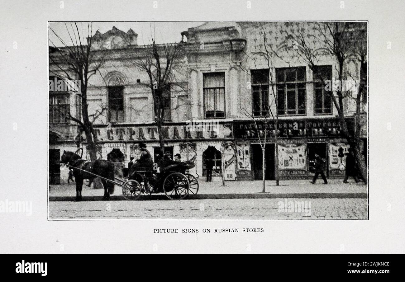Panneaux d'image sur les magasins russes de l'empire russe par Nevin Otto Winter, publié en 1913 Banque D'Images
