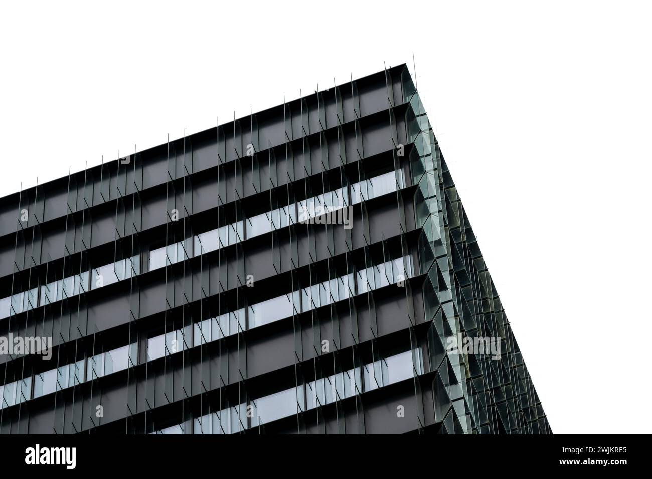 Louvain, Brabant flamand, Belgique, 10 février 2024 - motifs contemporains des fenêtres du siège de l'imec, une entreprise technologique Banque D'Images