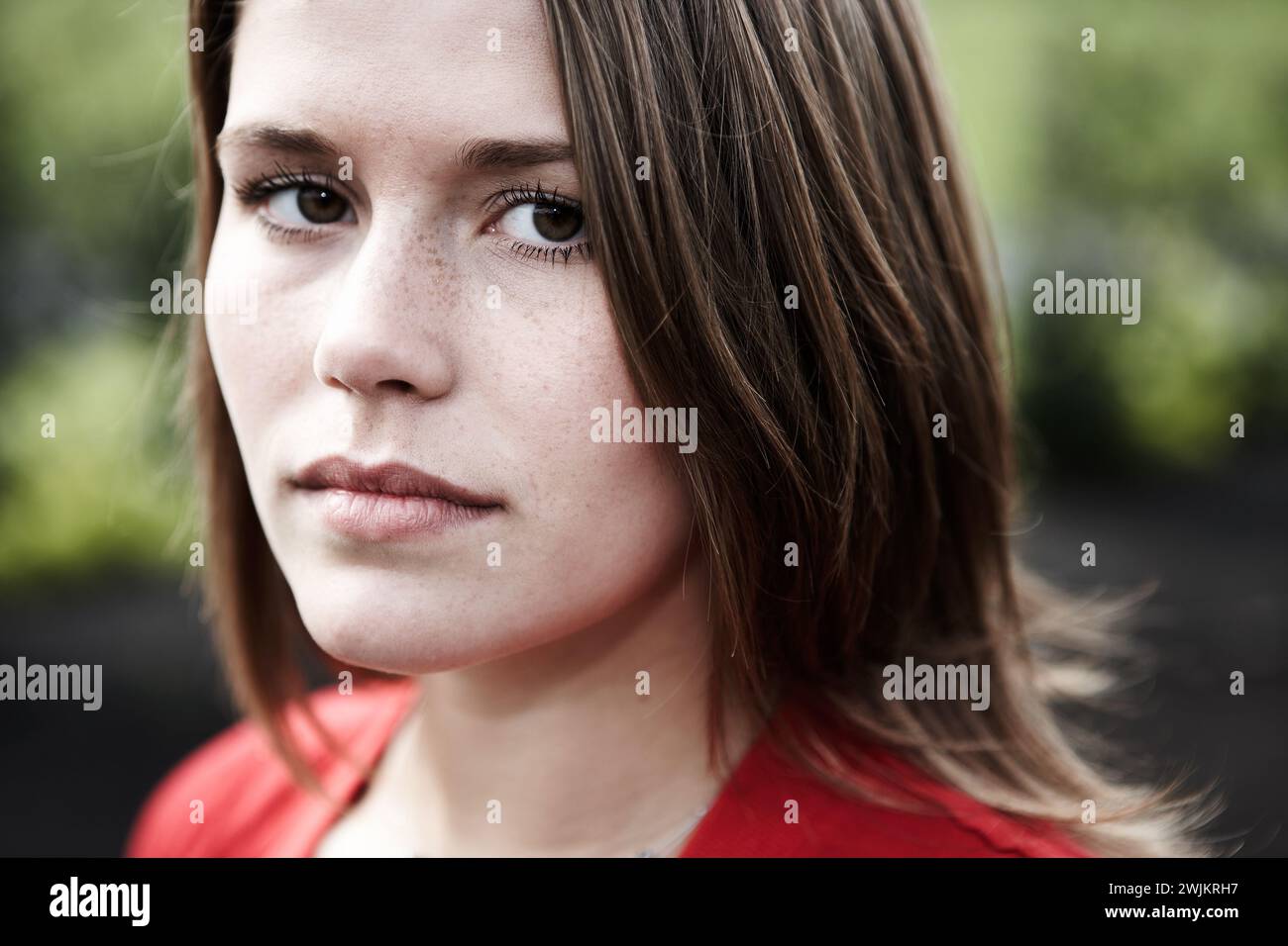 Gros plan d'une femme Banque D'Images