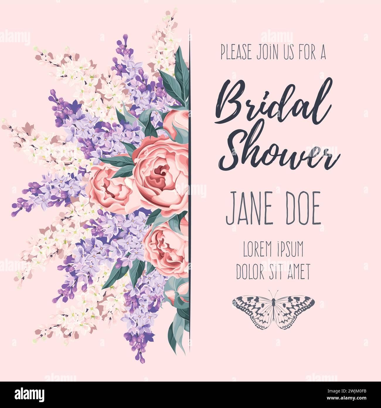 Invitation de douche nuptiale Illustration de Vecteur