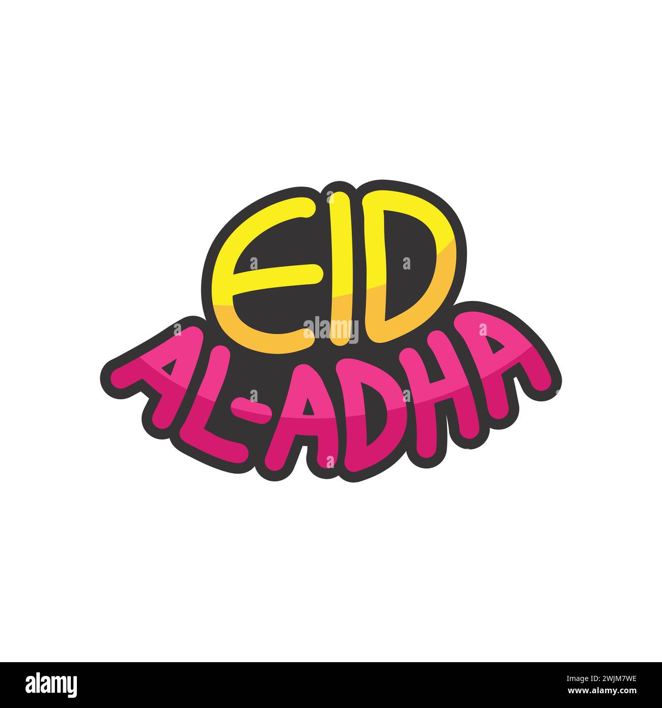 Illustration vectorielle typographique Eid al adha pour célébrer la fête religieuse musulmane dans le monde entier. Logo de typographie EID pour bannière, affiche, modèle de conception Illustration de Vecteur