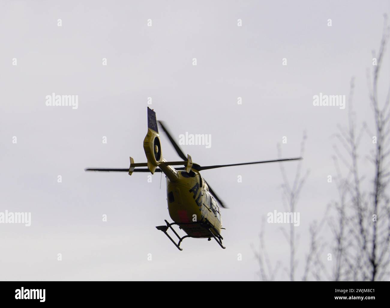 ADAC Luftrettung en Allemagne exploite une flotte d'hélicoptères EC135, connus pour leur fiabilité et leur polyvalence dans les services médicaux d'urgence. Banque D'Images