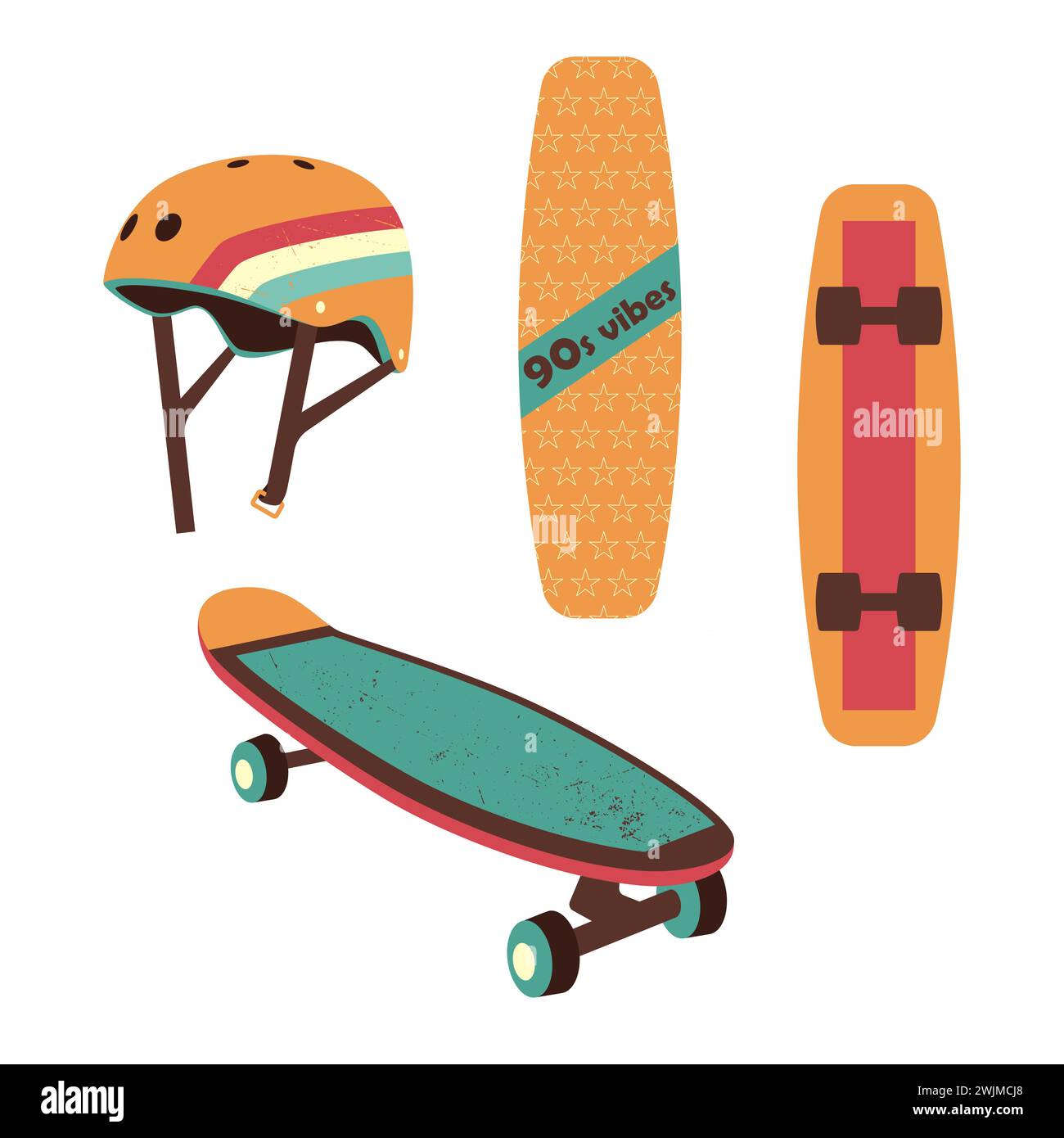 Skateboard Vintage Années 80/90 - Planche Fluo Sport Ancienne (occasion)
