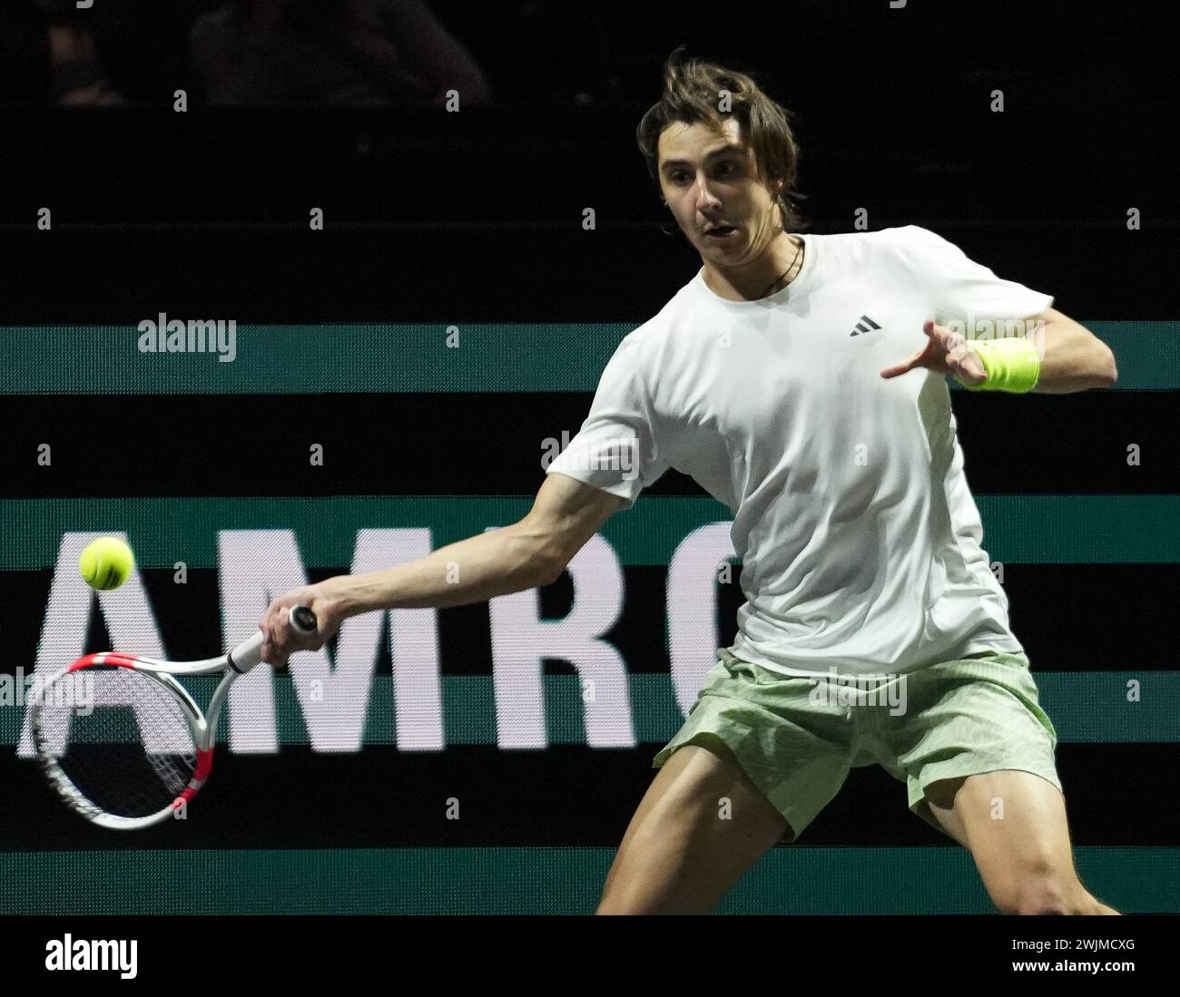 Alexander Shevchenko, Kazakhstan. , . Tournoi de tennis ATP 500 le 16 février 2024 à Rotterdam, pays-Bas - photo Laurent Lairys/ Credit : MAXPPP/Alamy Live News Banque D'Images