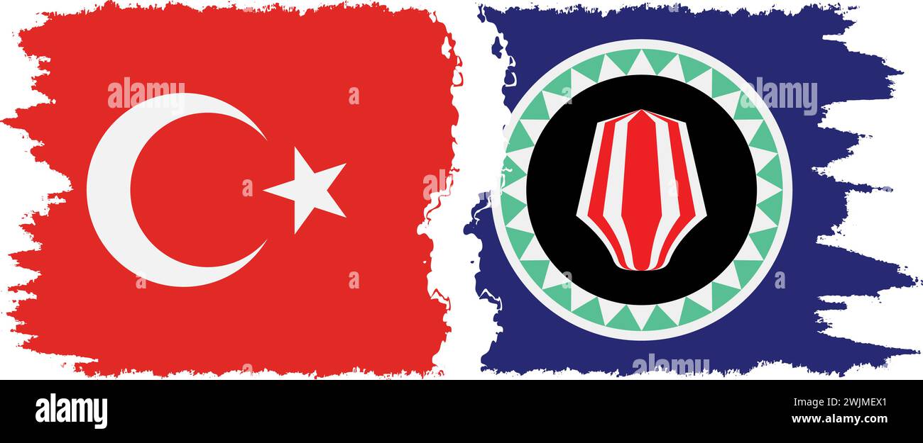 Bougainville et Turquie grunge drapeaux connexion, vecteur Illustration de Vecteur
