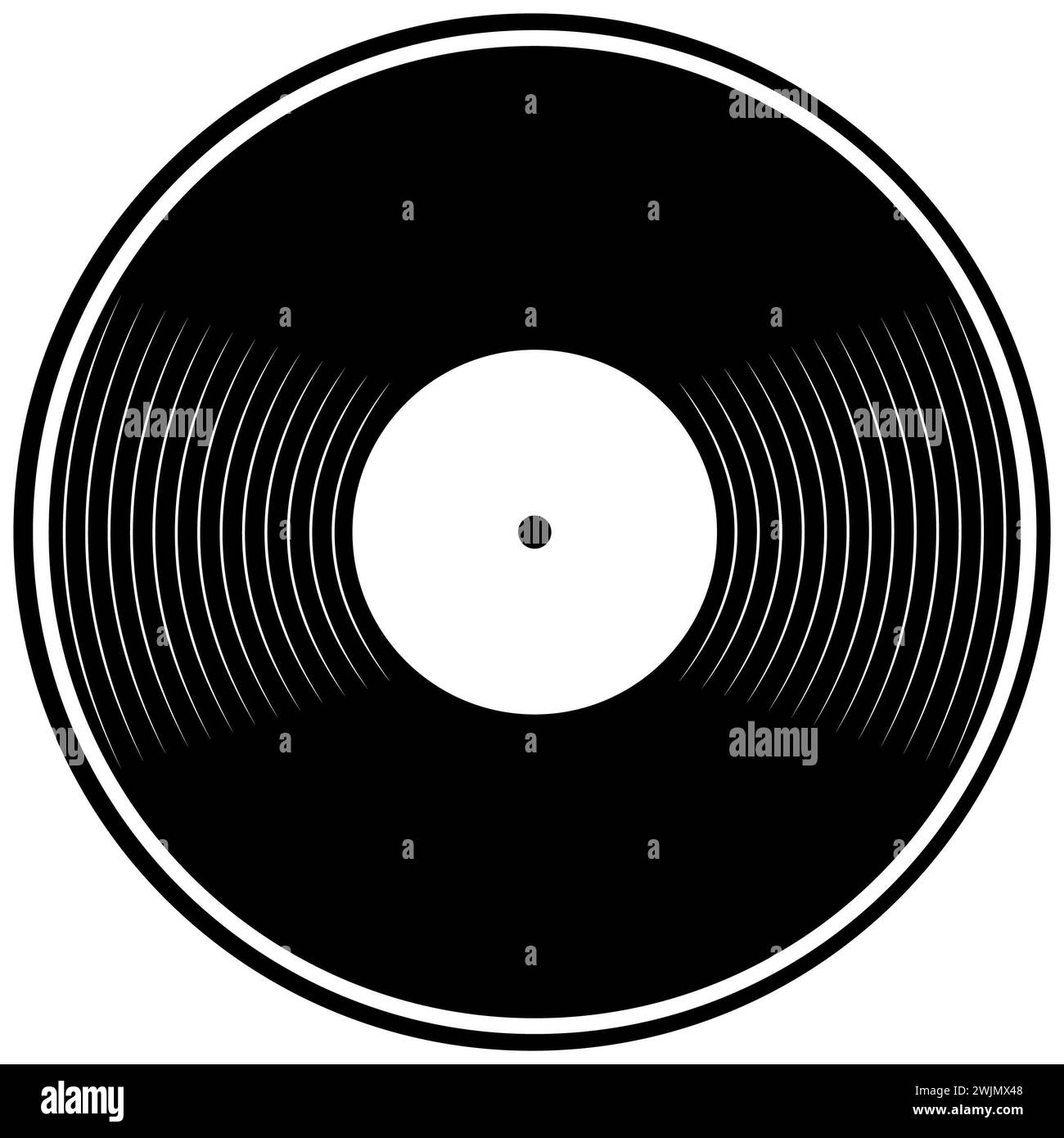 Vinyle Record illustration noir et blanc Banque D'Images
