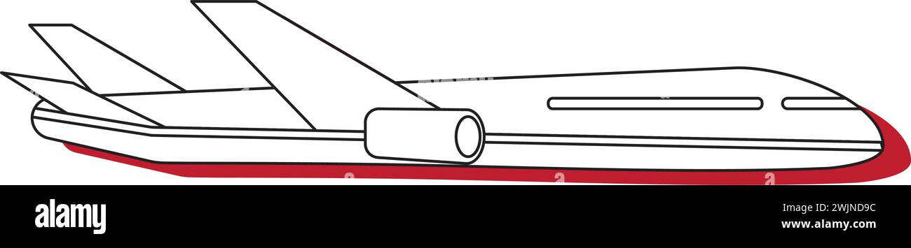 Vecteur d'icône de véhicule d'avion monochrome isolé Illustration de Vecteur