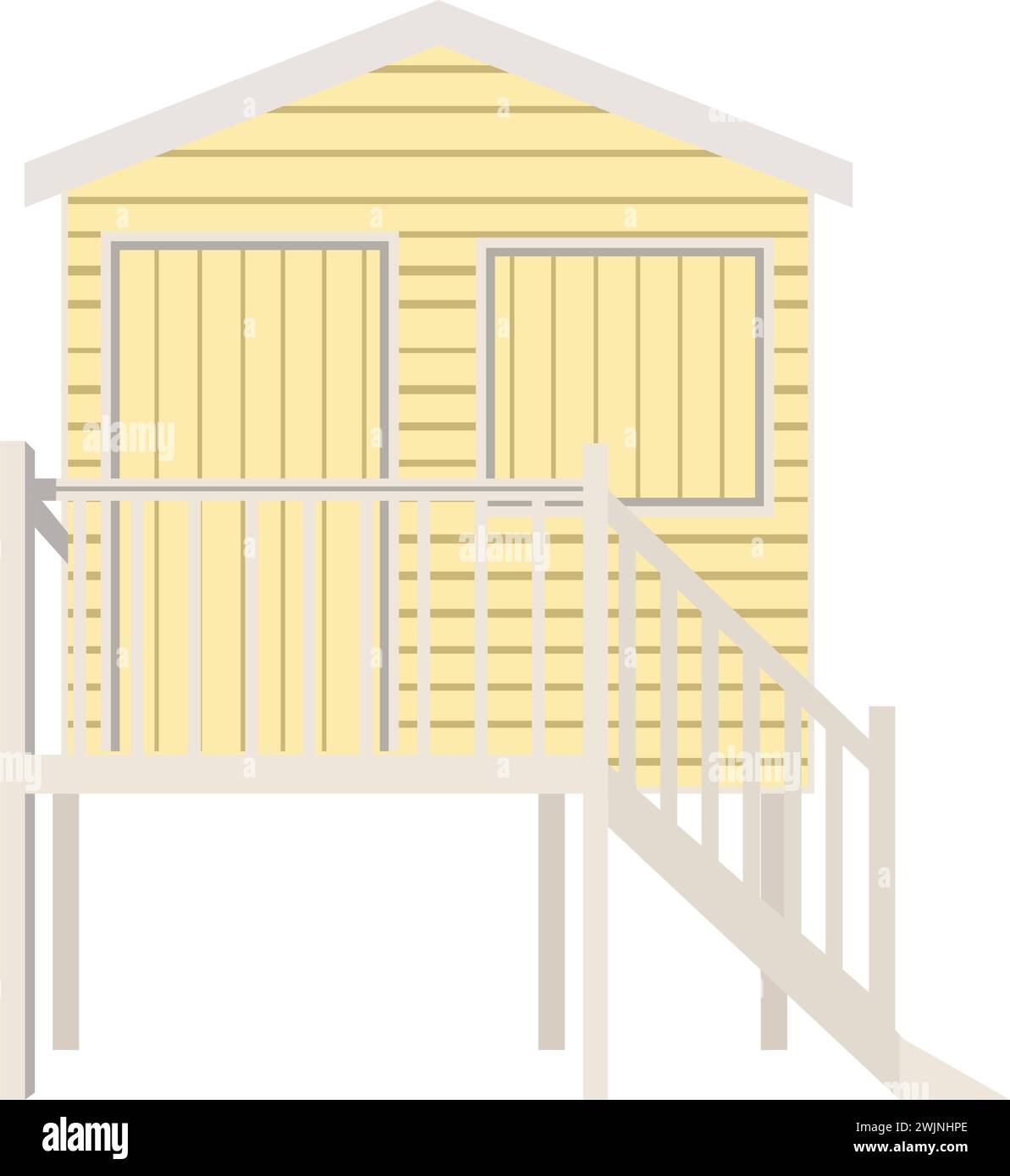 Vecteur d'icône de chalet d'été coloré isolé de plage Illustration de Vecteur