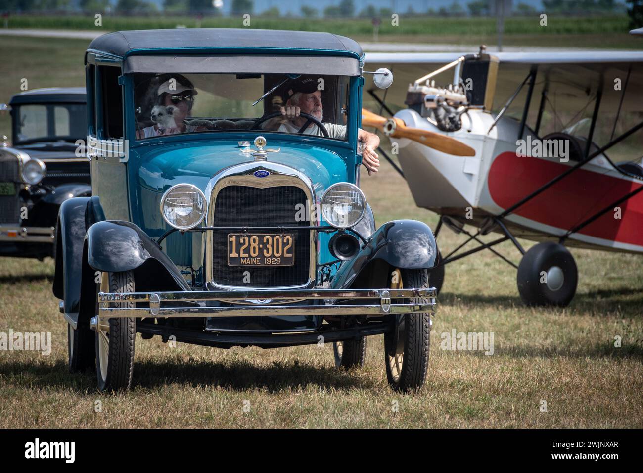 Voiture Vintage All American Hot Rod Tether – Ford Modèle A Des Années 50 – Bleue, Jamais Attachée