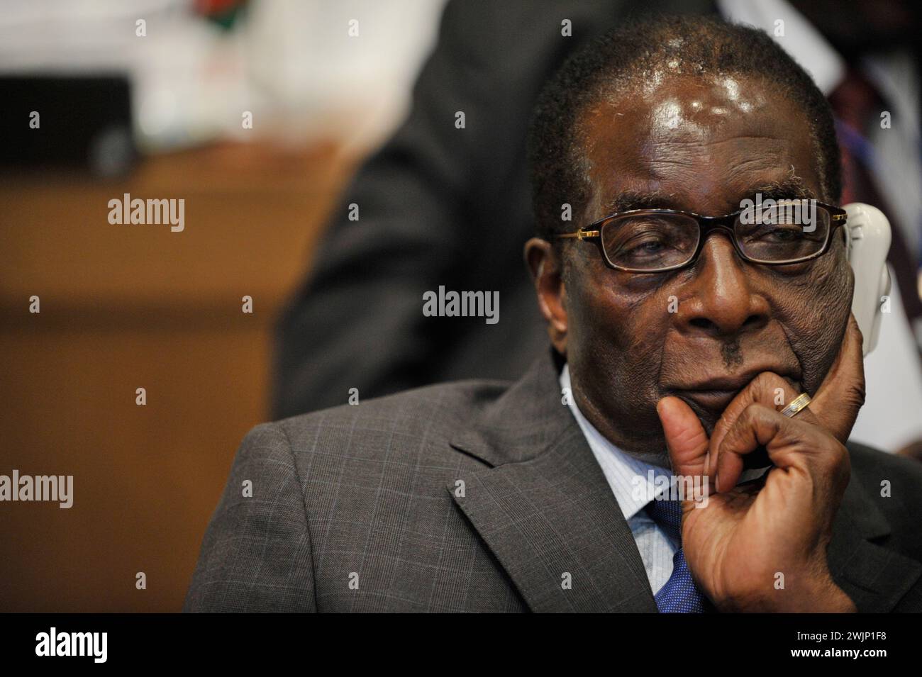 2 février 2009. Addis-Abeba, Éthiopie. Robert Mugabe, président du Zimbabwe, assiste au 12ème Sommet de l'Union africaine . Banque D'Images