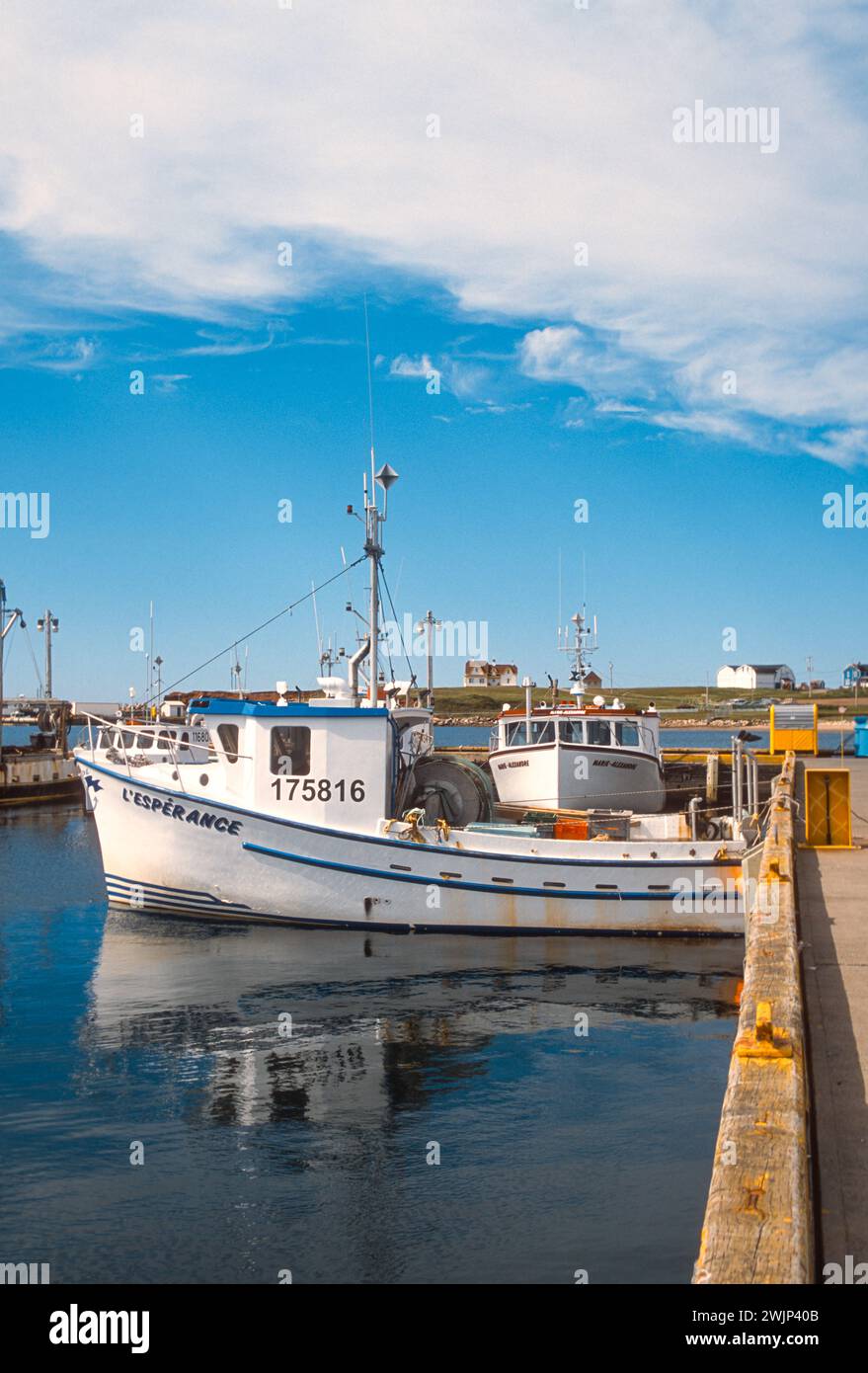 Îles d'Madeleine, Îles-de-la-Madeleine, Québec, Golfe pd Saint-Laurent, montrant le port de pêche de L'étang do Nord Banque D'Images